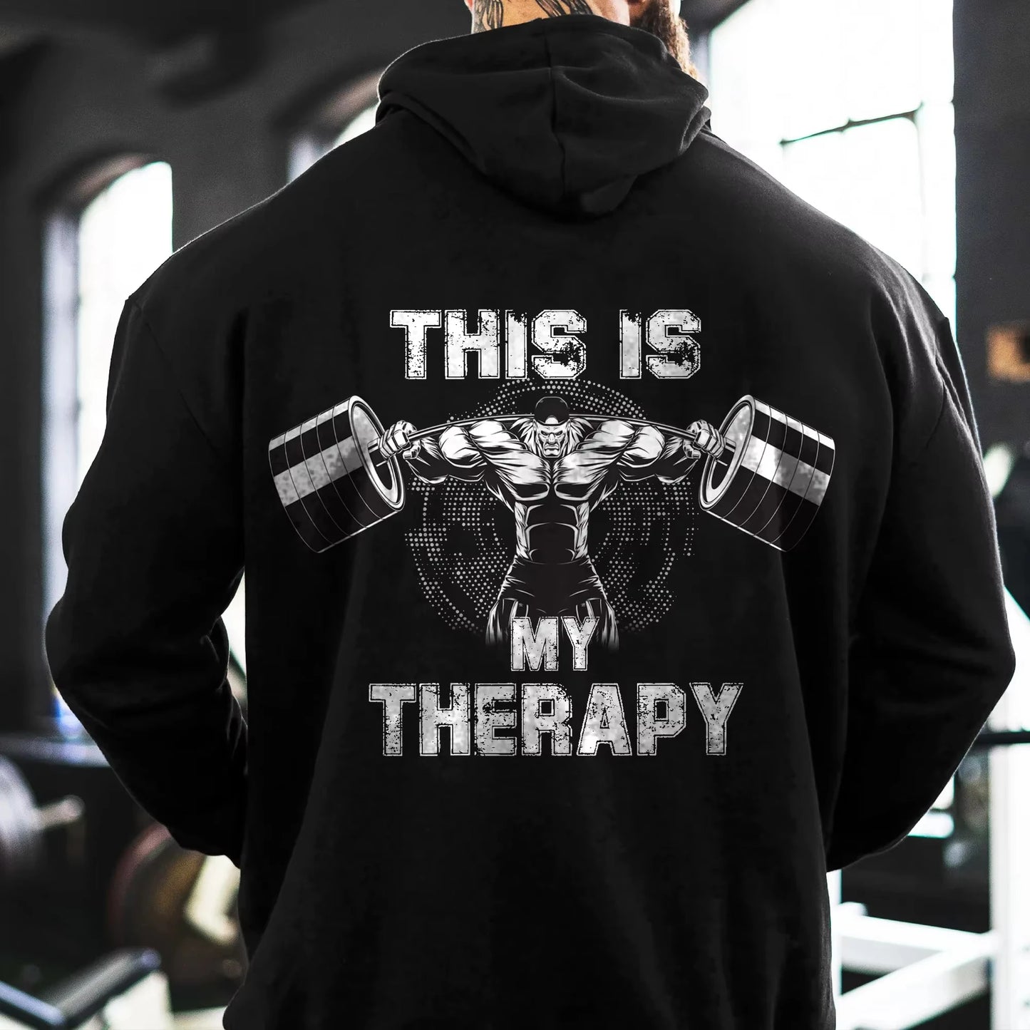 Men Autumn Winter New Men's Fitness Hoodies Pattern Hooded Workout Hoodie Breathable Sweatshirts