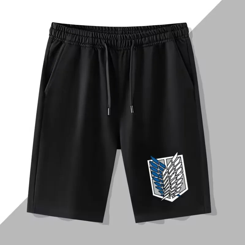 Attack on Giant Anime Shorts Wings of Liberty COS Allen Mikasa Survey Corps Five-Point Pants Men's Summer Fashion Trend Shorts