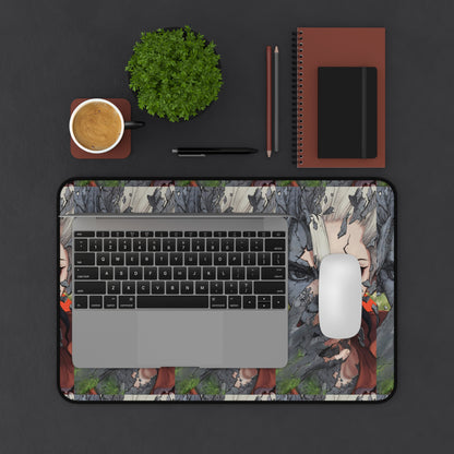 Anime Warrior Desk Mat — Dark Samurai Gaming Mousepad