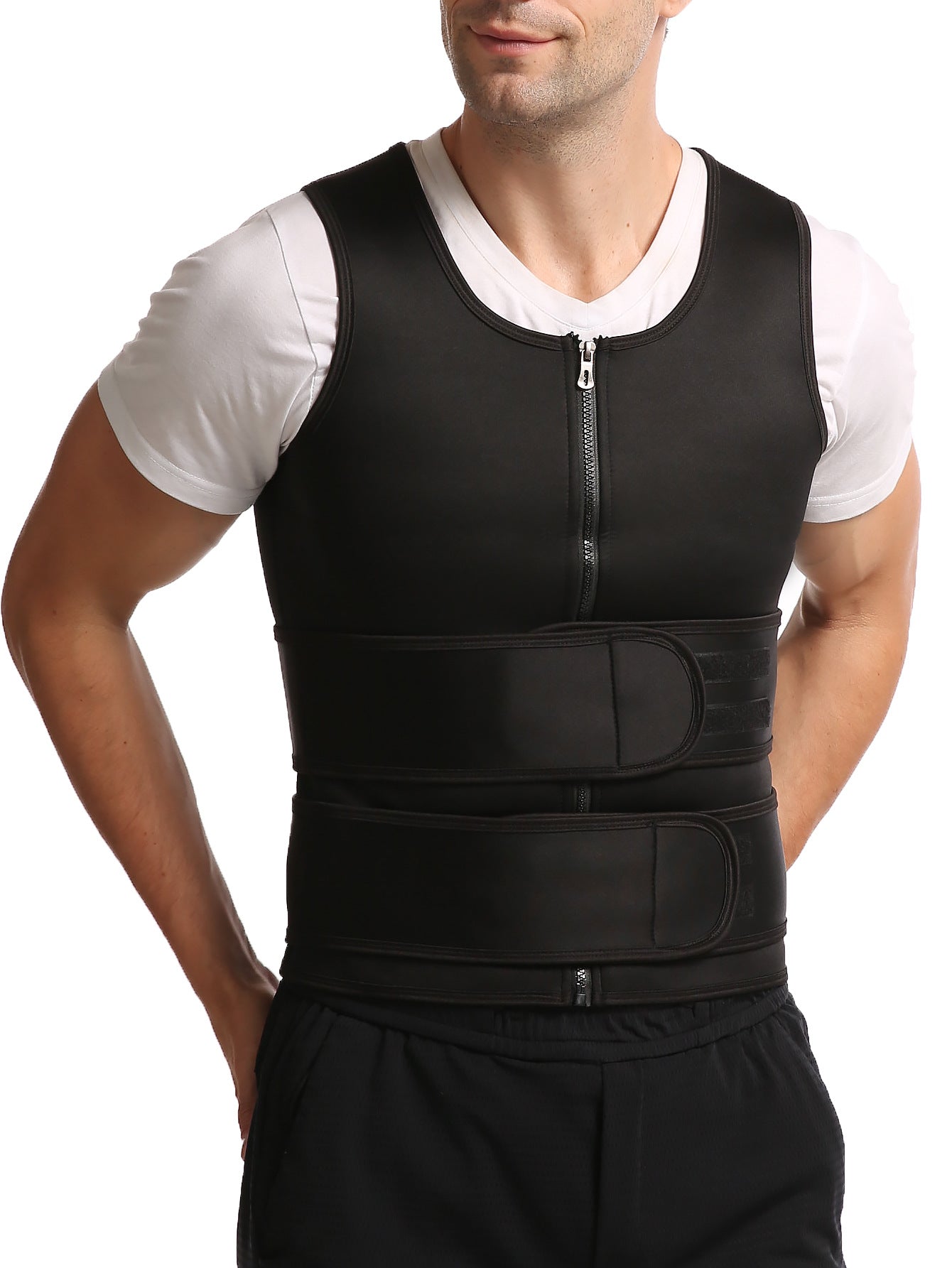 Amazon Men's Sports Body Shaper Neoprene Belly Tinting Vest Sweat-popping Fitness Tunic