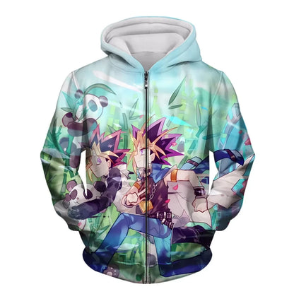 Japanese Anime Yu Gi Oh 3d Print Zip Up Hoodie Men Women Fashion Game Tracksuit Zipper Hoodie Sweatshirt Men Clothes Teen Jacket