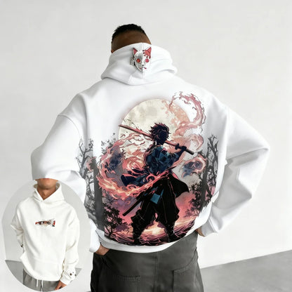 Demon Slayer Men's Hoodie Sweatshirt Kamado Tanjirou Anime Spring Autumn and Winter Boy Warm Long-sleeved
