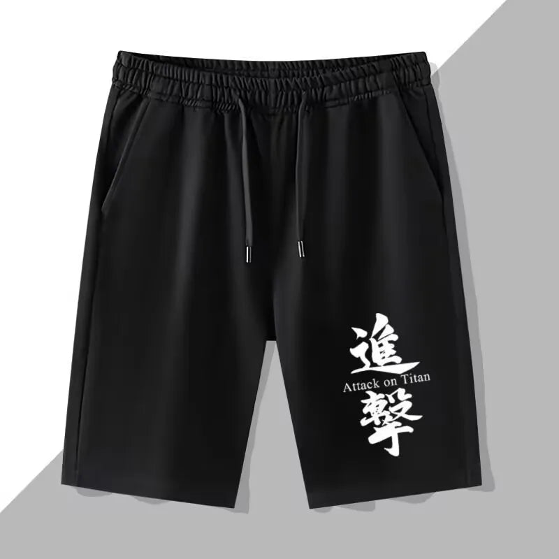 Attack on Giant Anime Shorts Wings of Liberty COS Allen Mikasa Survey Corps Five-Point Pants Men's Summer Fashion Trend Shorts