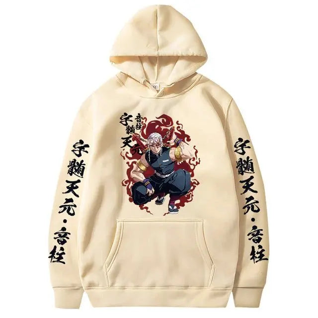 Demon Slayer Tengen Uzui Anime Hoodie Men Women Oversized Pullover Sweatshirt 2026 Autumn Winter New Casual Cosplay Streetwear
