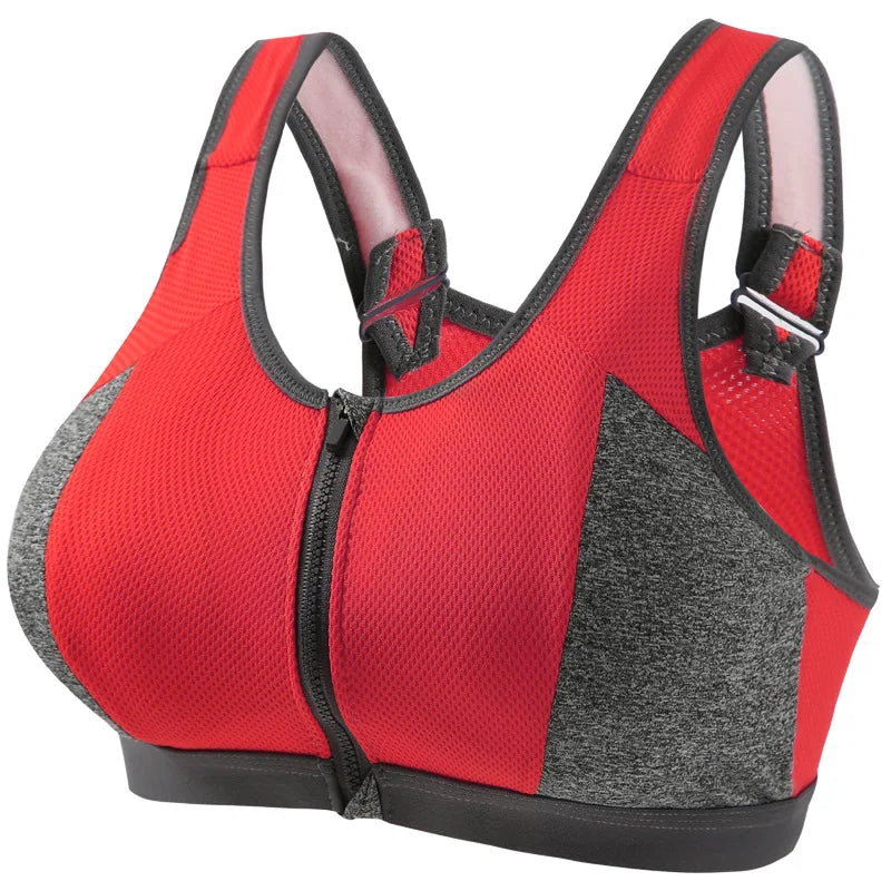 Yoga Sports Bra Top Shockproof Push Up Sportwear Workout Vest for Women Front Zipper Gym Running Underwear Jogging Fitness Bras