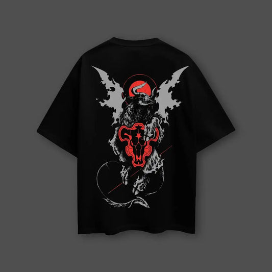 Black Clover Asta T-Shirt Men's Anime Demon Bull Graphic Short Sleeve Crew Neck Casual Streetwear Manga Fan Gift Summer