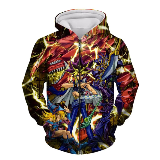 Japanese Anime Yu Gi Oh 3d Print Zip Up Hoodie Men Women Fashion Game Tracksuit Zipper Hoodie Sweatshirt Men Clothes Teen Jacket