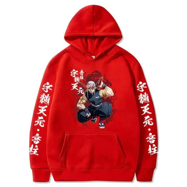 Demon Slayer Tengen Uzui Anime Hoodie Men Women Oversized Pullover Sweatshirt 2026 Autumn Winter New Casual Cosplay Streetwear