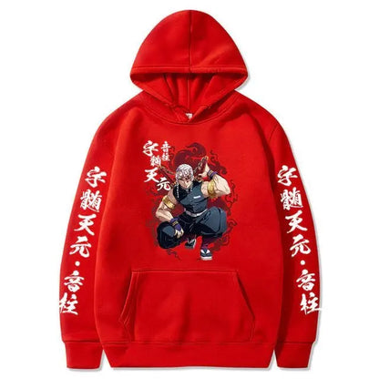 Demon Slayer Tengen Uzui Anime Hoodie Men Women Oversized Pullover Sweatshirt 2026 Autumn Winter New Casual Cosplay Streetwear