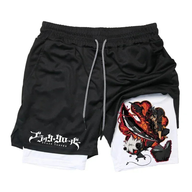 Black Clover Asta Demon Fashion 2025 New Form Black Shorts Men Cotton Casual Summer Streetwear Anime Graphic Print Workout Pants