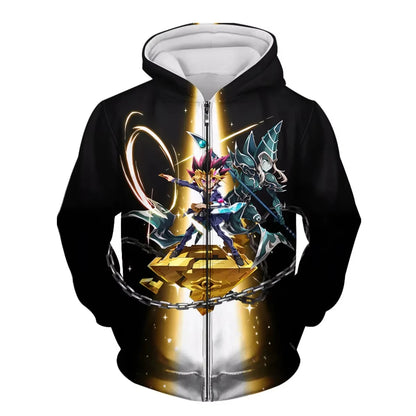 Japanese Anime Yu Gi Oh 3d Print Zip Up Hoodie Men Women Fashion Game Tracksuit Zipper Hoodie Sweatshirt Men Clothes Teen Jacket