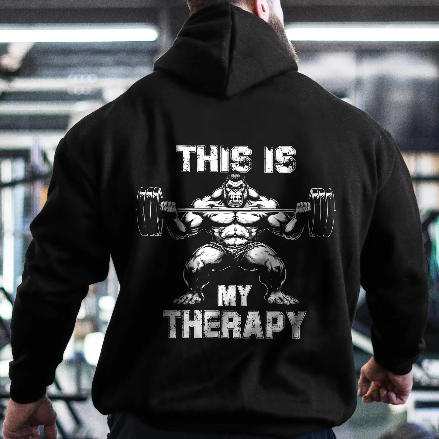 Men Autumn Winter New Men's Fitness Hoodies Pattern Hooded Workout Hoodie Breathable Sweatshirts