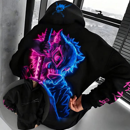 New Anime Trend "Demon Slayer" Hooded Sweatshirt - Women's and Men's Anime Print Street Casual Sportswear