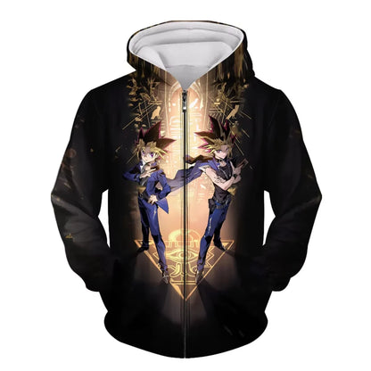 Japanese Anime Yu Gi Oh 3d Print Zip Up Hoodie Men Women Fashion Game Tracksuit Zipper Hoodie Sweatshirt Men Clothes Teen Jacket