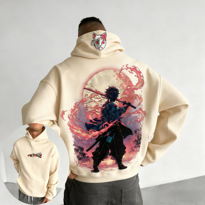 Demon Slayer Men's Hoodie Sweatshirt Kamado Tanjirou Anime Spring Autumn and Winter Boy Warm Long-sleeved
