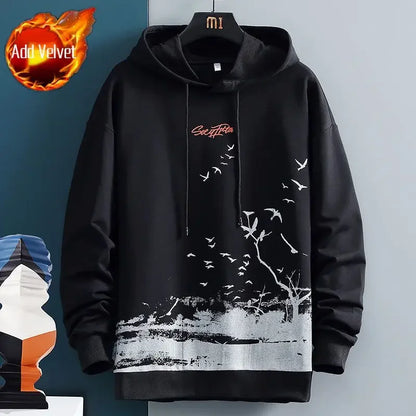 Sweatshirts for Man Hooded Anime White Men's Clothing Hip Hop Manga Hoodies Aesthetic Streetwear New in Pastel Color Cotton Emo