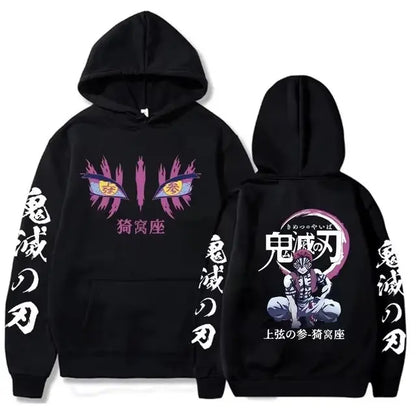Demon Slayer Kanroji Mitsuri Anime Hoodie Sweater Unisex Cotton Hooded Sweatshirt Autumn Winter Y2k Streetwear Long Sleeve Tops