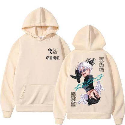 Japanese anime Jujutsu Kaisen Hoodie Satoru Gojo Geto Suguru Manga Sweatshirt Casual Fleece Harajuku Tracksuit Streetwear