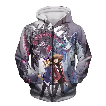 Japanese Anime Yu Gi Oh 3d Print Zip Up Hoodie Men Women Fashion Game Tracksuit Zipper Hoodie Sweatshirt Men Clothes Teen Jacket
