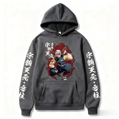 Demon Slayer Tengen Uzui Anime Hoodie Men Women Oversized Pullover Sweatshirt 2026 Autumn Winter New Casual Cosplay Streetwear