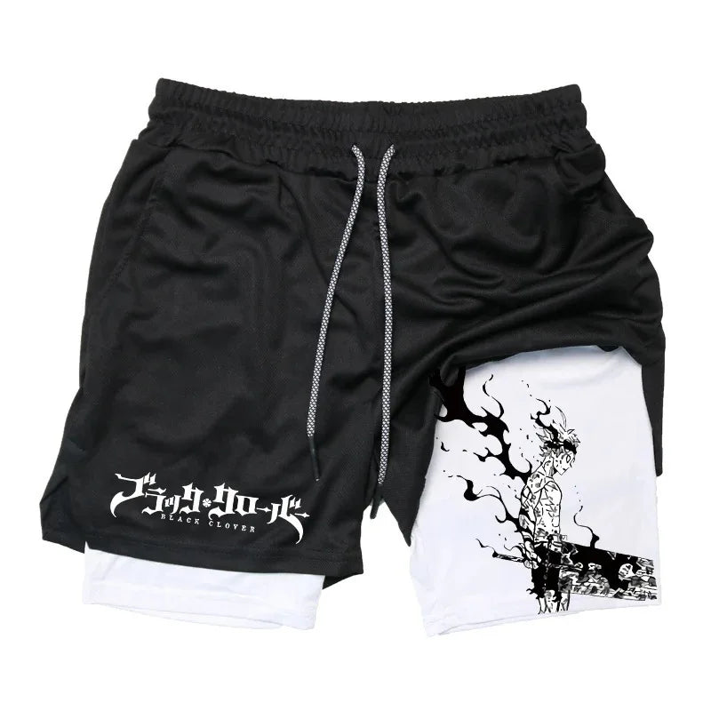 Black Clover Asta Demon Fashion 2025 New Form Black Shorts Men Cotton Casual Summer Streetwear Anime Graphic Print Workout Pants