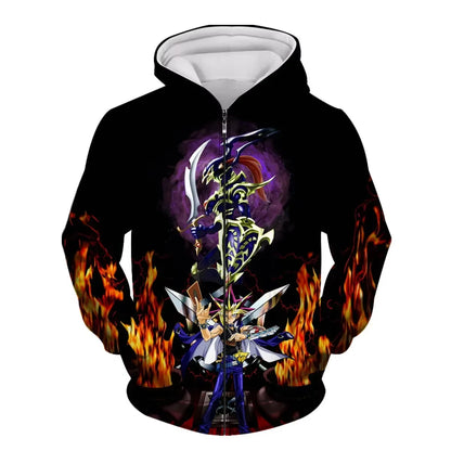 Japanese Anime Yu Gi Oh 3d Print Zip Up Hoodie Men Women Fashion Game Tracksuit Zipper Hoodie Sweatshirt Men Clothes Teen Jacket