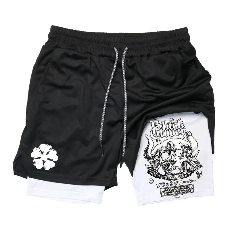 Black Clover Asta Demon Fashion 2025 New Form Black Shorts Men Cotton Casual Summer Streetwear Anime Graphic Print Workout Pants