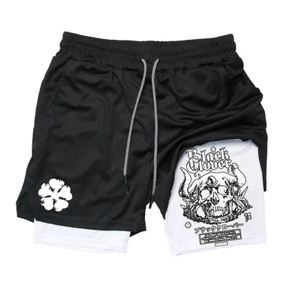 Black Clover Asta Demon Fashion 2025 New Form Black Shorts Men Cotton Casual Summer Streetwear Anime Graphic Print Workout Pants