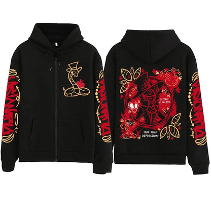 Anime Hazbin-Hotel Zipper Hoodie Man Woman Harajuku Pullover Tops Long Sleeve Streetwear Sweatshirt