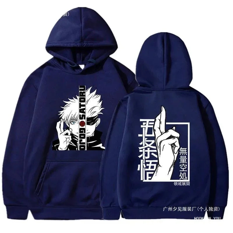 New Anime Sweatshirt Cool Gojo Satoru Graphic Printing Hoodi Men's Fashion Printed Hoodie Casual Top Hoodie Men Hoodie Clothing