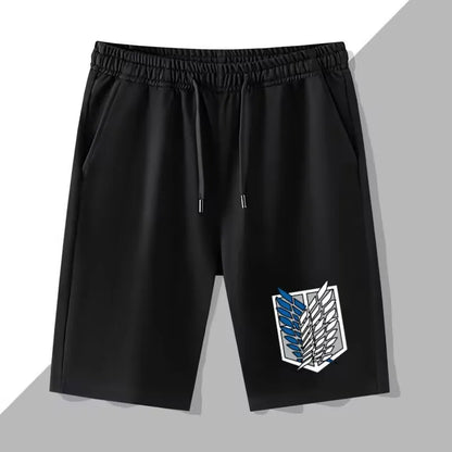 Attack on Giant Anime Shorts Wings of Liberty COS Allen Mikasa Survey Corps Five-Point Pants Men's Summer Fashion Trend Shorts