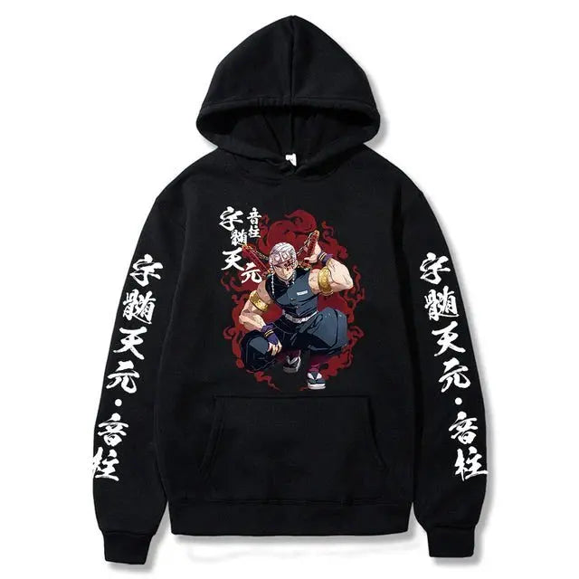 Demon Slayer Tengen Uzui Anime Hoodie Men Women Oversized Pullover Sweatshirt 2026 Autumn Winter New Casual Cosplay Streetwear