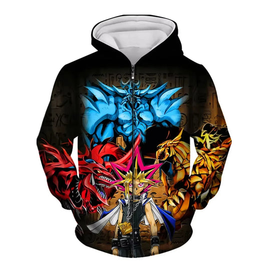Japanese Anime Yu Gi Oh 3d Print Zip Up Hoodie Men Women Fashion Game Tracksuit Zipper Hoodie Sweatshirt Men Clothes Teen Jacket