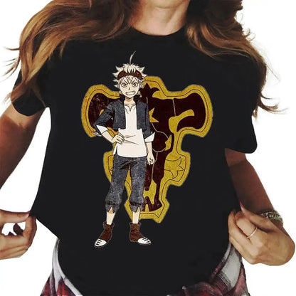 Japanese Anime Black Clover T Shirt Men Women Cartoon Graphic Print Short Sleeve Fashion Casual Plus Size Unisex T Shirt