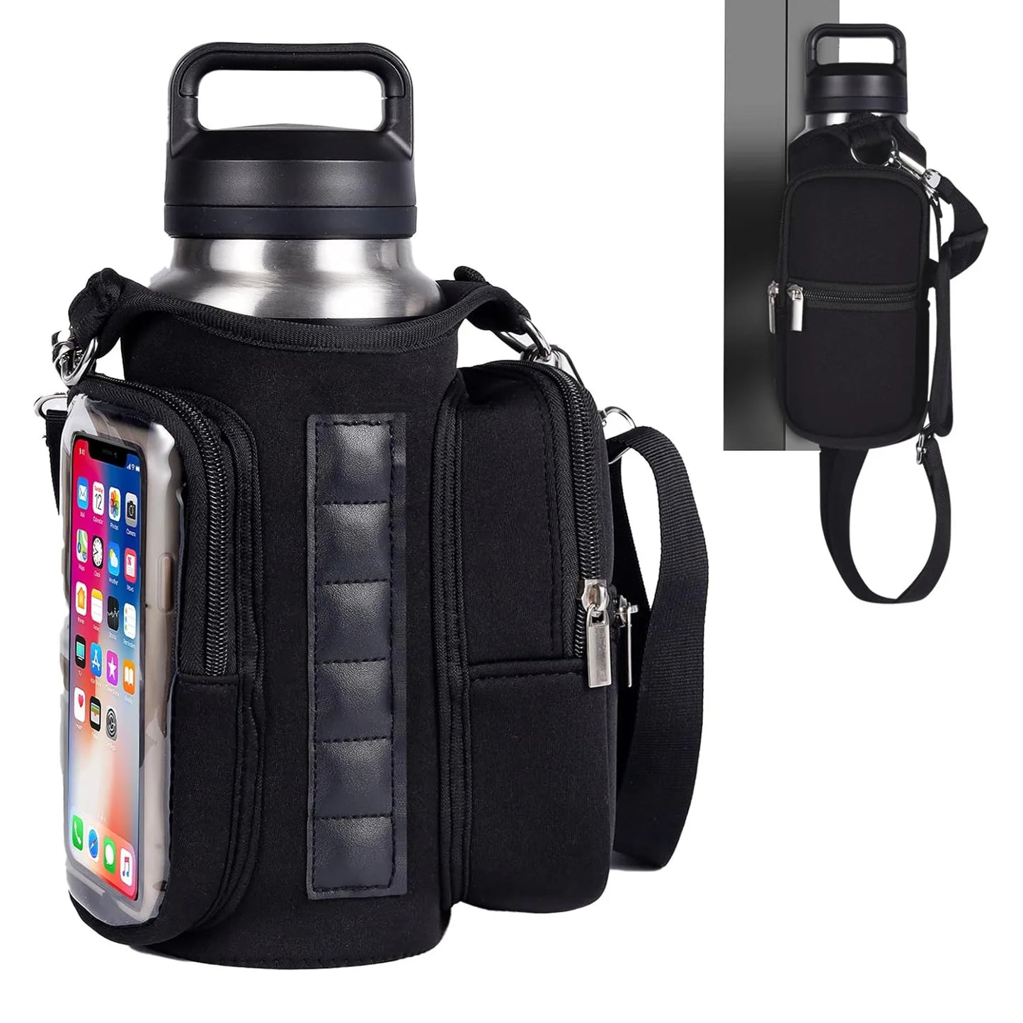 Geestock Magnetic Gym Bag Portable Magnetic Carrier Bag With Phone Pocket Fitness Water Bottle Pouch Gym Accessories Organizer