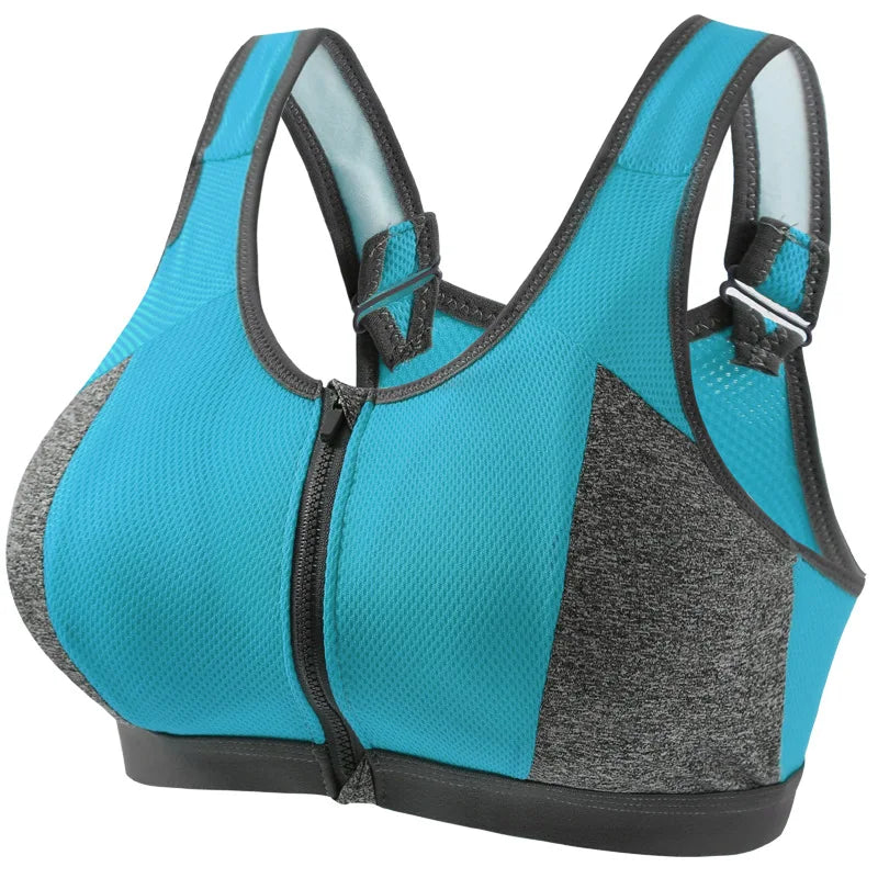Yoga Sports Bra Top Shockproof Push Up Sportwear Workout Vest for Women Front Zipper Gym Running Underwear Jogging Fitness Bras