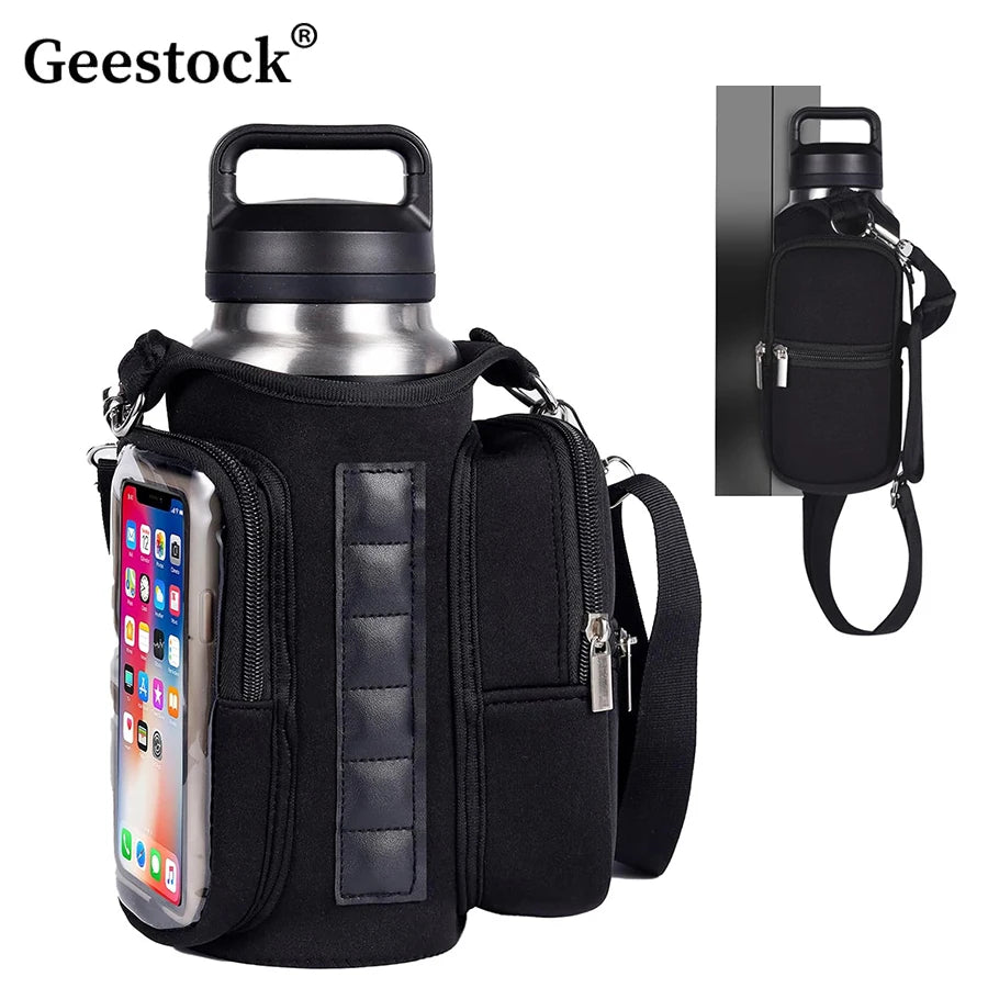 Geestock Magnetic Gym Bag Portable Magnetic Carrier Bag With Phone Pocket Fitness Water Bottle Pouch Gym Accessories Organizer