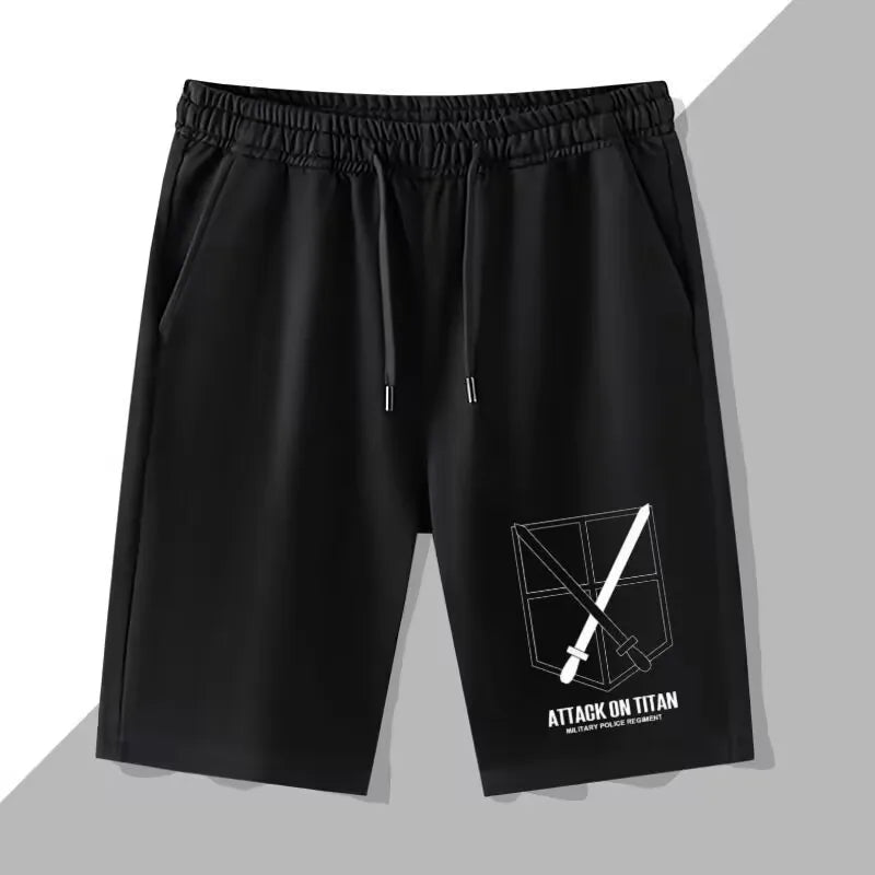Attack on Giant Anime Shorts Wings of Liberty COS Allen Mikasa Survey Corps Five-Point Pants Men's Summer Fashion Trend Shorts