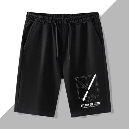 Attack on Giant Anime Shorts Wings of Liberty COS Allen Mikasa Survey Corps Five-Point Pants Men's Summer Fashion Trend Shorts