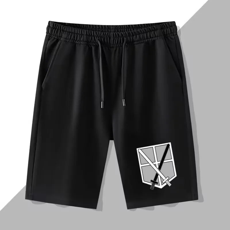Attack on Giant Anime Shorts Wings of Liberty COS Allen Mikasa Survey Corps Five-Point Pants Men's Summer Fashion Trend Shorts