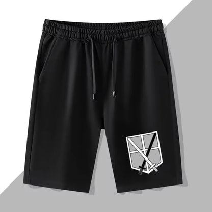 Attack on Giant Anime Shorts Wings of Liberty COS Allen Mikasa Survey Corps Five-Point Pants Men's Summer Fashion Trend Shorts