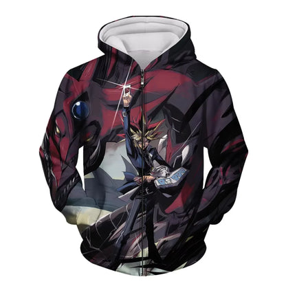 Japanese Anime Yu Gi Oh 3d Print Zip Up Hoodie Men Women Fashion Game Tracksuit Zipper Hoodie Sweatshirt Men Clothes Teen Jacket