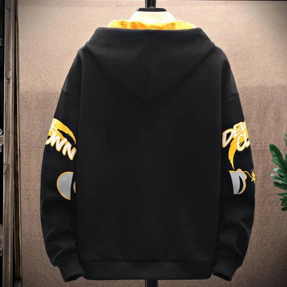 Sweatshirts for Man Hooded Anime White Men's Clothing Hip Hop Manga Hoodies Aesthetic Streetwear New in Pastel Color Cotton Emo