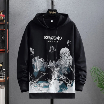 Sweatshirts for Man Hooded Anime White Men's Clothing Hip Hop Manga Hoodies Aesthetic Streetwear New in Pastel Color Cotton Emo