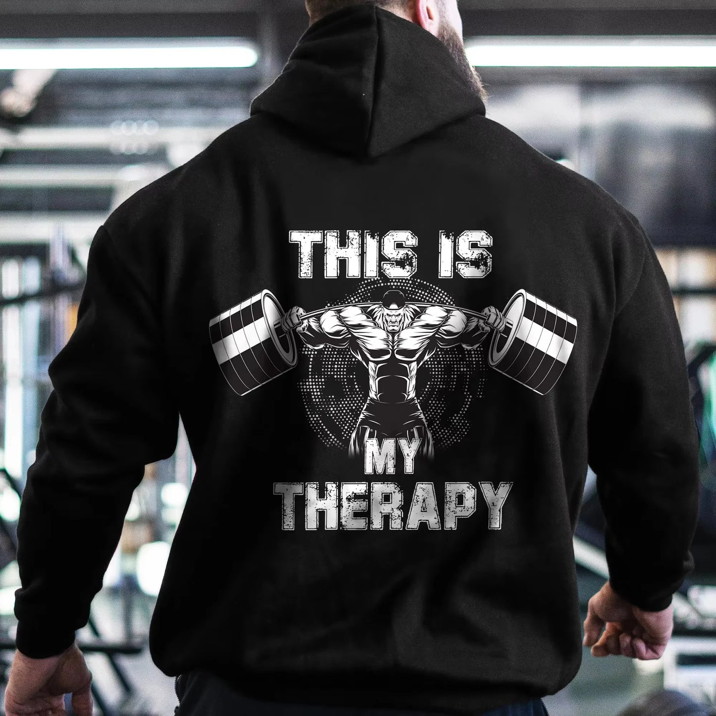 Men Autumn Winter New Men's Fitness Hoodies Pattern Hooded Workout Hoodie Breathable Sweatshirts
