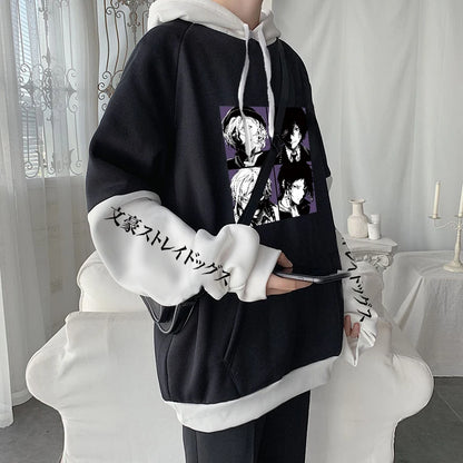 Anime Bungo Stray Dogs Osamu Dazai Friends Hoodies Gothic Cool Manga Streetwear Oversized Long Sleeve Women Winter Sweatshirts