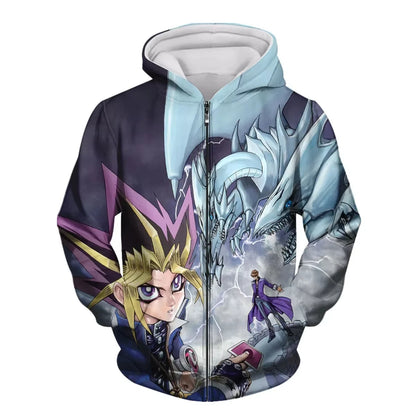 Japanese Anime Yu Gi Oh 3d Print Zip Up Hoodie Men Women Fashion Game Tracksuit Zipper Hoodie Sweatshirt Men Clothes Teen Jacket