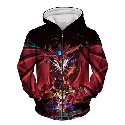 Japanese Anime Yu Gi Oh 3d Print Zip Up Hoodie Men Women Fashion Game Tracksuit Zipper Hoodie Sweatshirt Men Clothes Teen Jacket