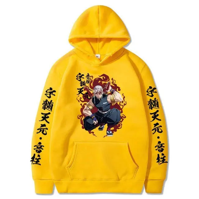 Demon Slayer Tengen Uzui Anime Hoodie Men Women Oversized Pullover Sweatshirt 2026 Autumn Winter New Casual Cosplay Streetwear