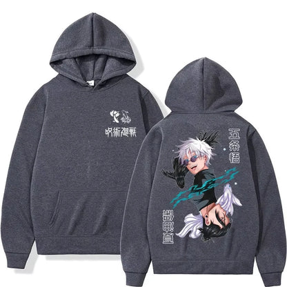 Japanese anime Jujutsu Kaisen Hoodie Satoru Gojo Geto Suguru Manga Sweatshirt Casual Fleece Harajuku Tracksuit Streetwear